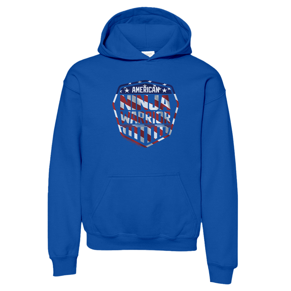 American Ninja Warrior Stripe Logo Youth Hooded Sweatshirt