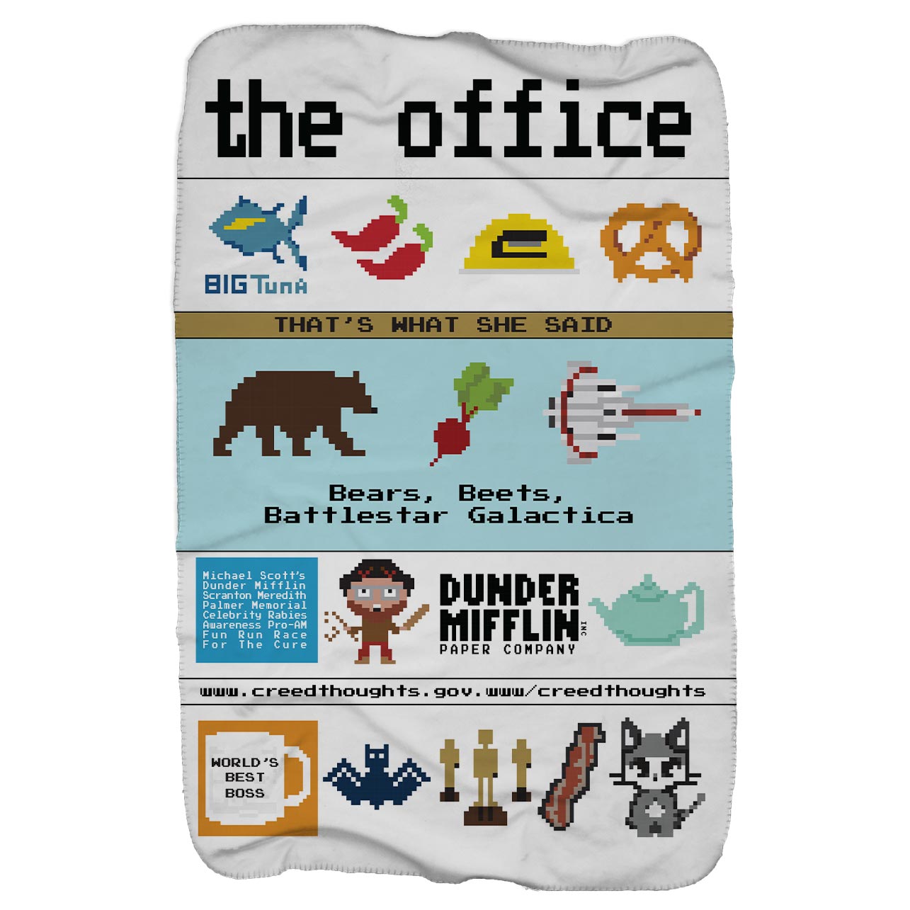 The Office 8-Bit Sherpa Blanket – NBC Store