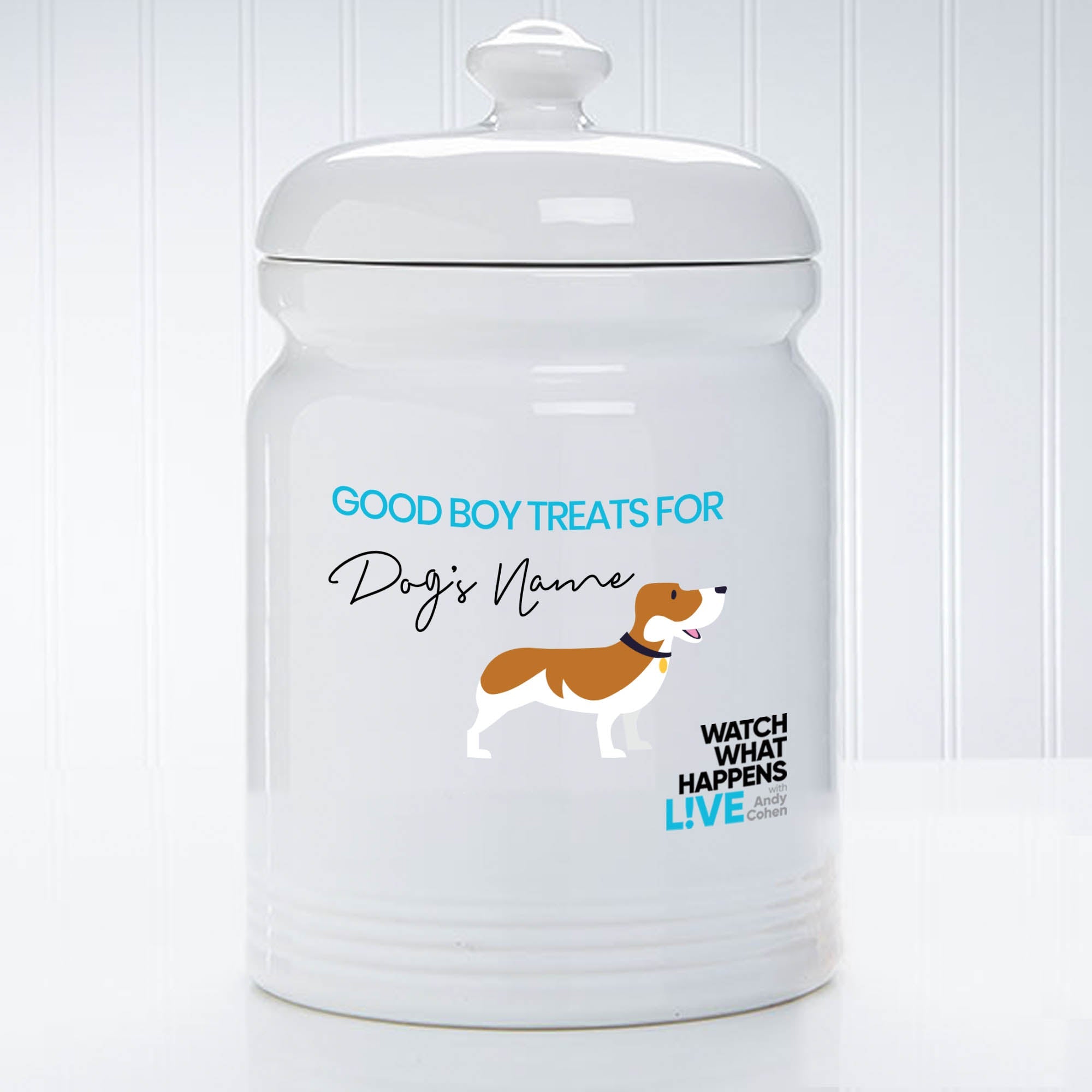 Personalized retailer dog treat canister