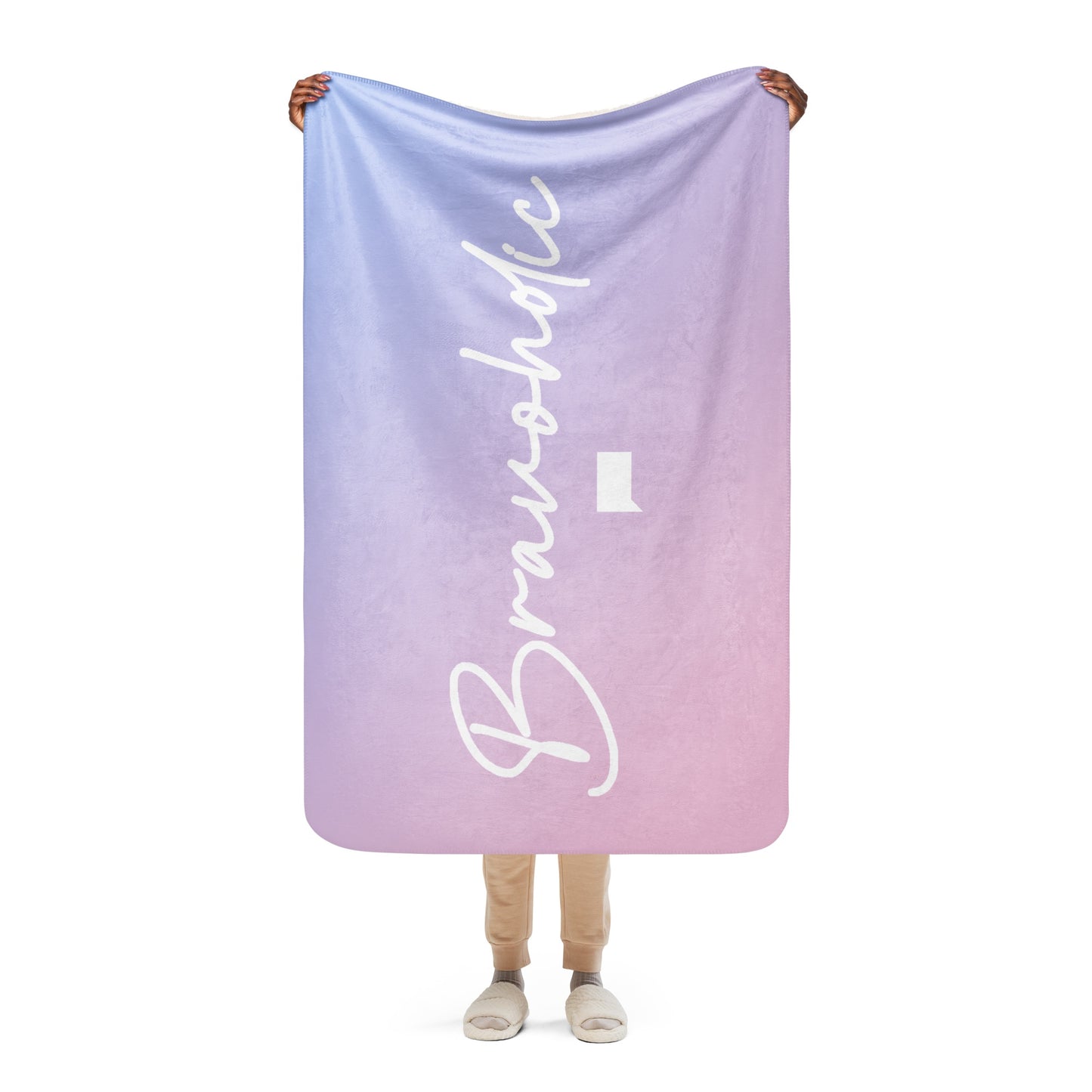 Bravoholic Script Sherpa Blanket