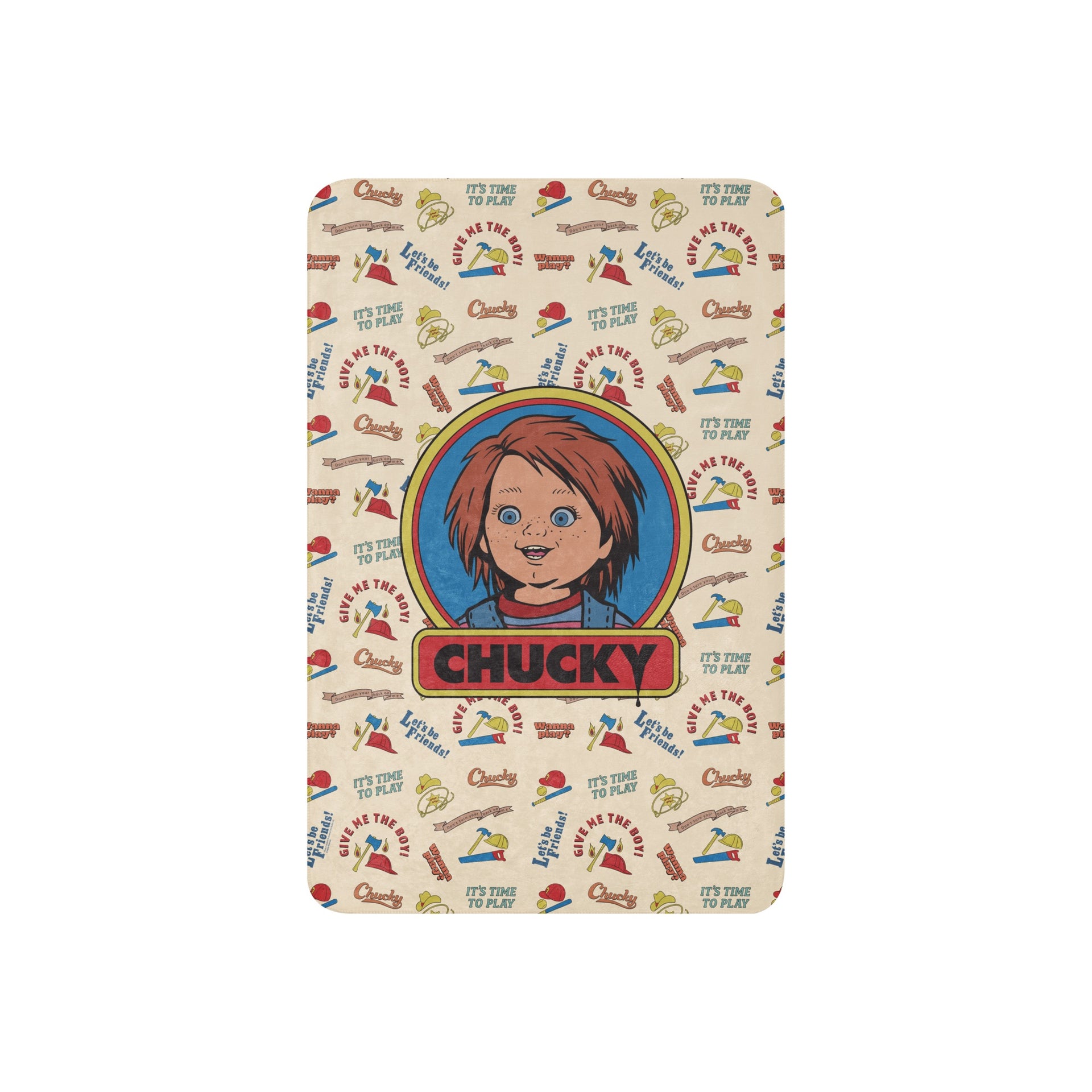 Chucky Vintage Pattern Sherpa Blanket