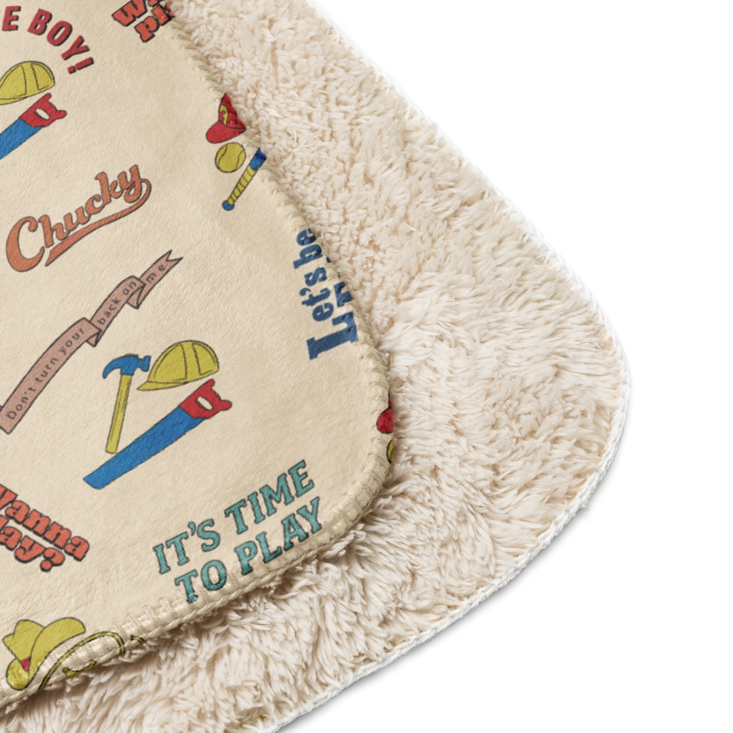 Chucky Vintage Pattern Sherpa Blanket