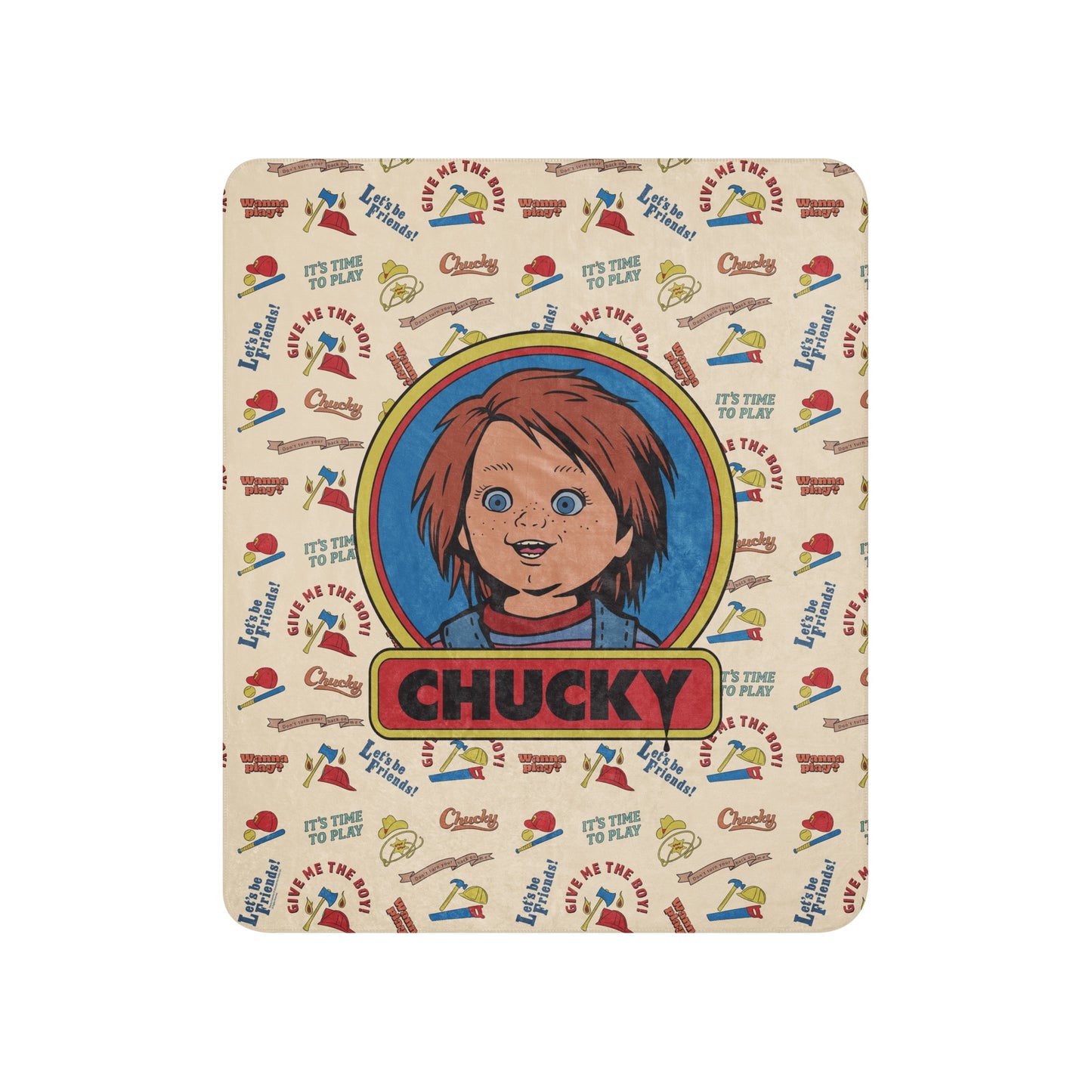 Chucky Vintage Pattern Sherpa Blanket