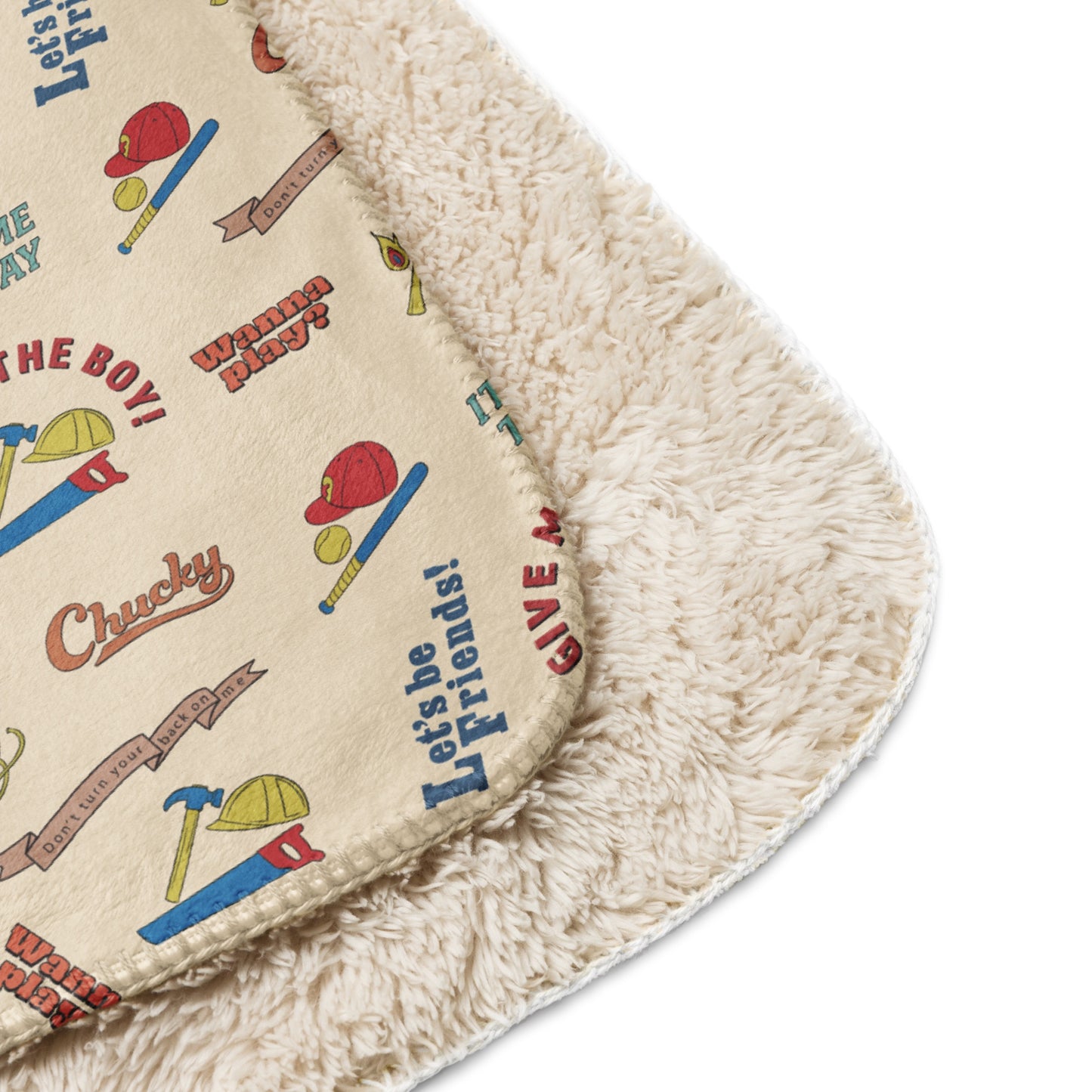 Chucky Vintage Pattern Sherpa Blanket