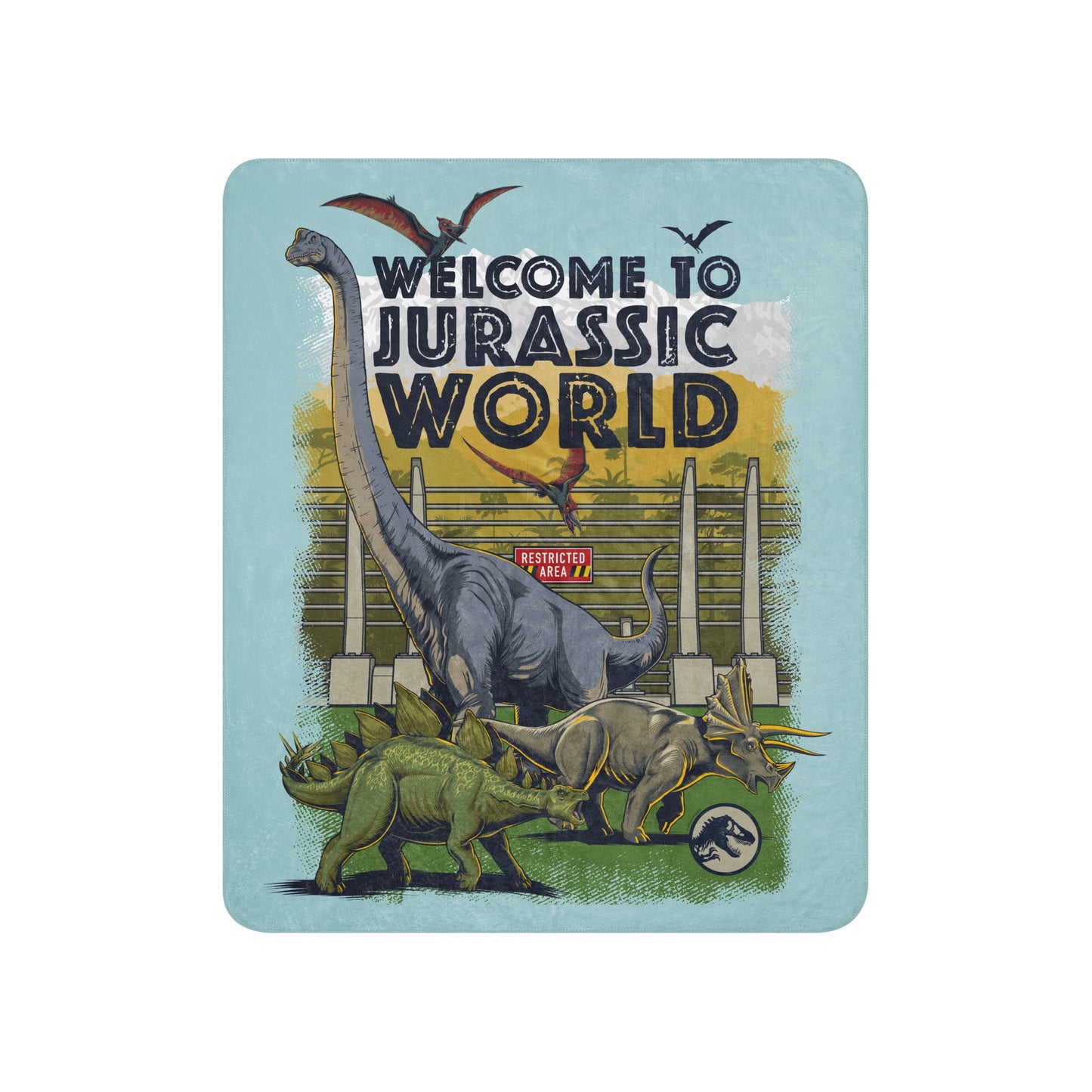 Jurassic Welcome to Jurassic World Sherpa Blanket