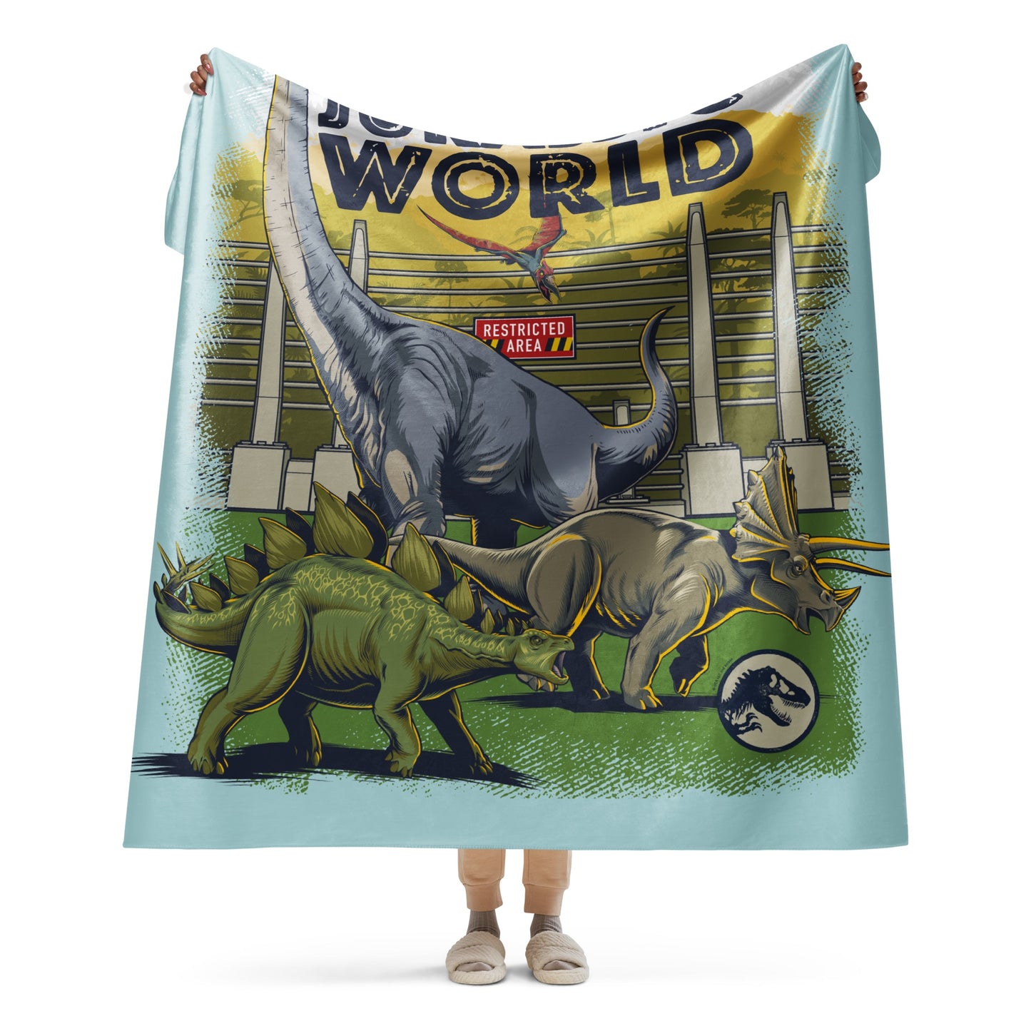 Jurassic Welcome to Jurassic World Sherpa Blanket