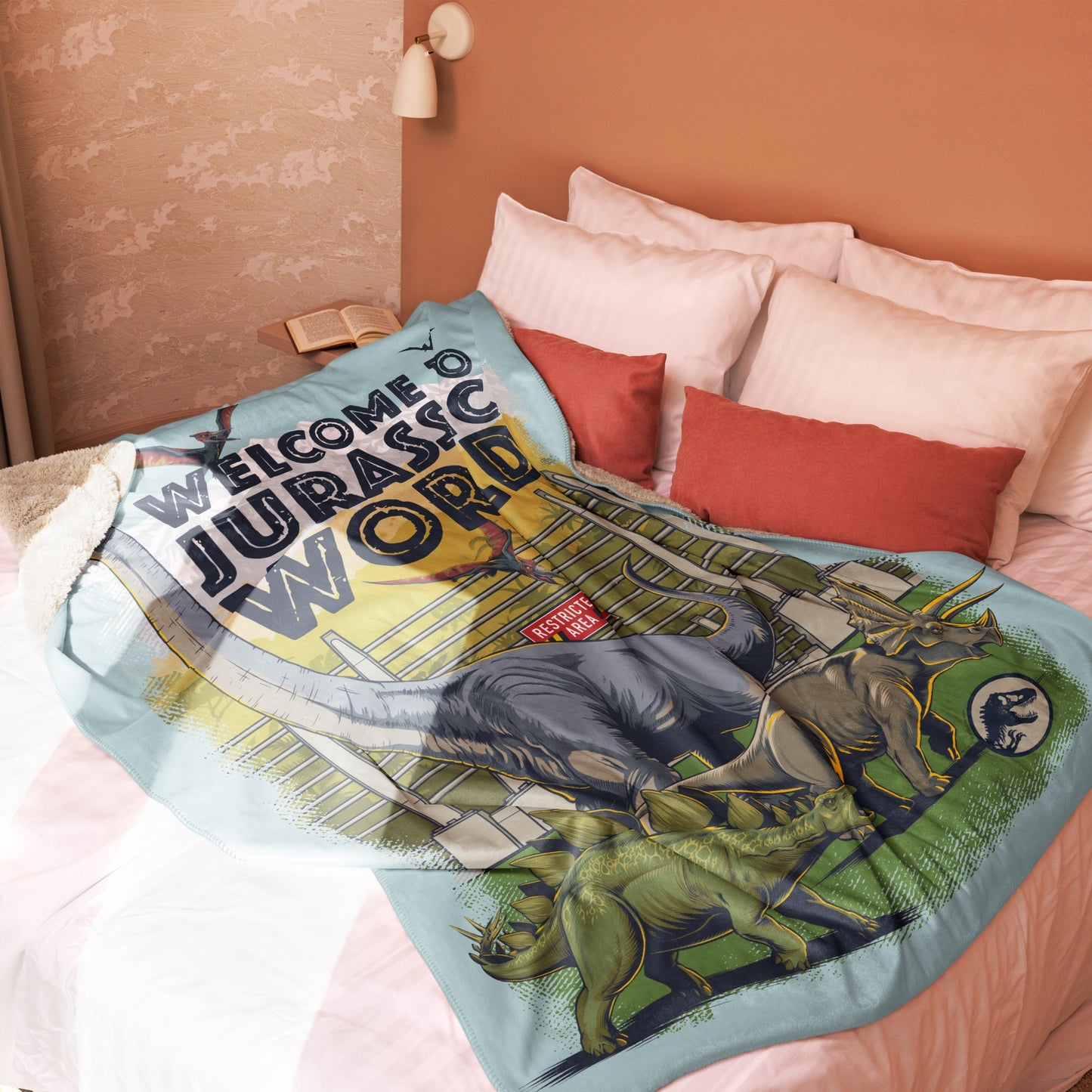 Jurassic Welcome to Jurassic World Sherpa Blanket