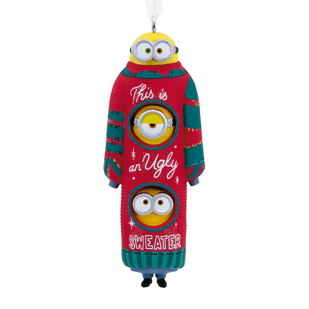 Despicable Me Minions in Ugly Christmas Sweater Ornament