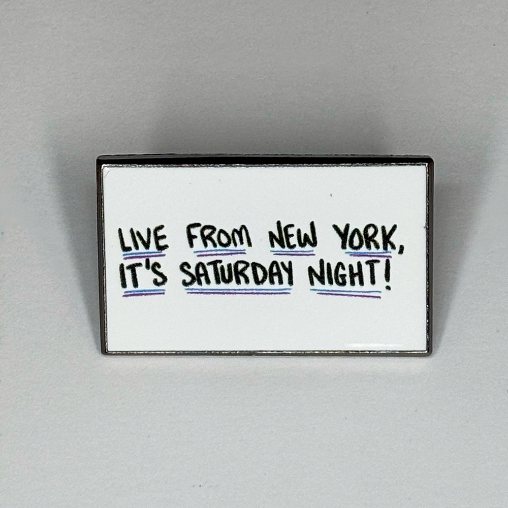 SNL Cue Card Live From New York Pin