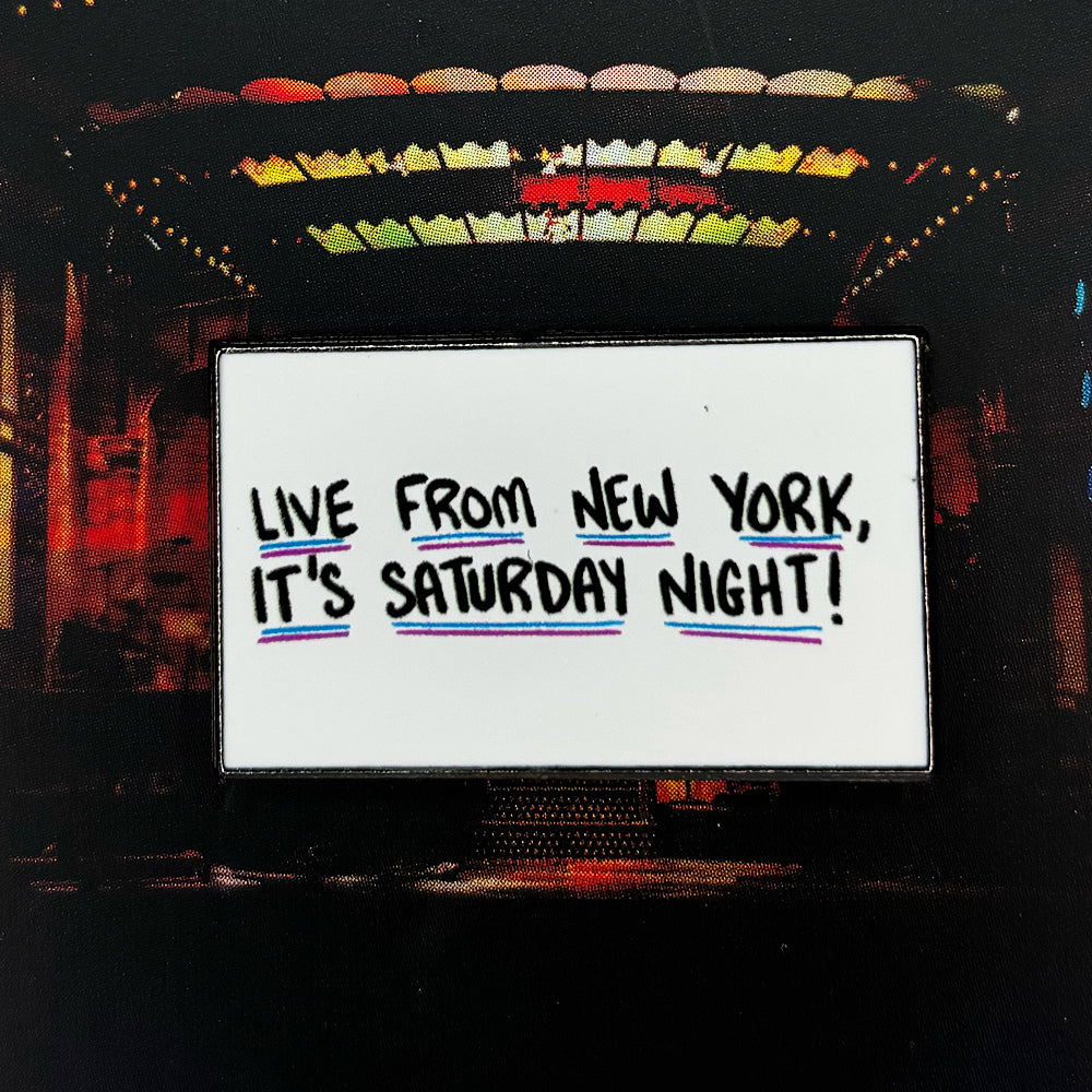 SNL Cue Card Live From New York Pin