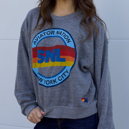 SNL x Aviator Nation Grey Crewneck