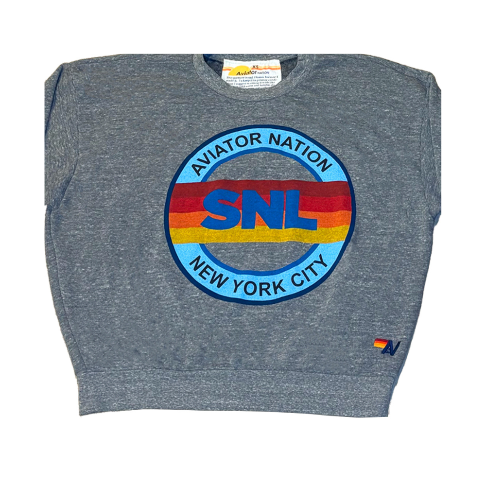 SNL x Aviator Nation Grey Crewneck