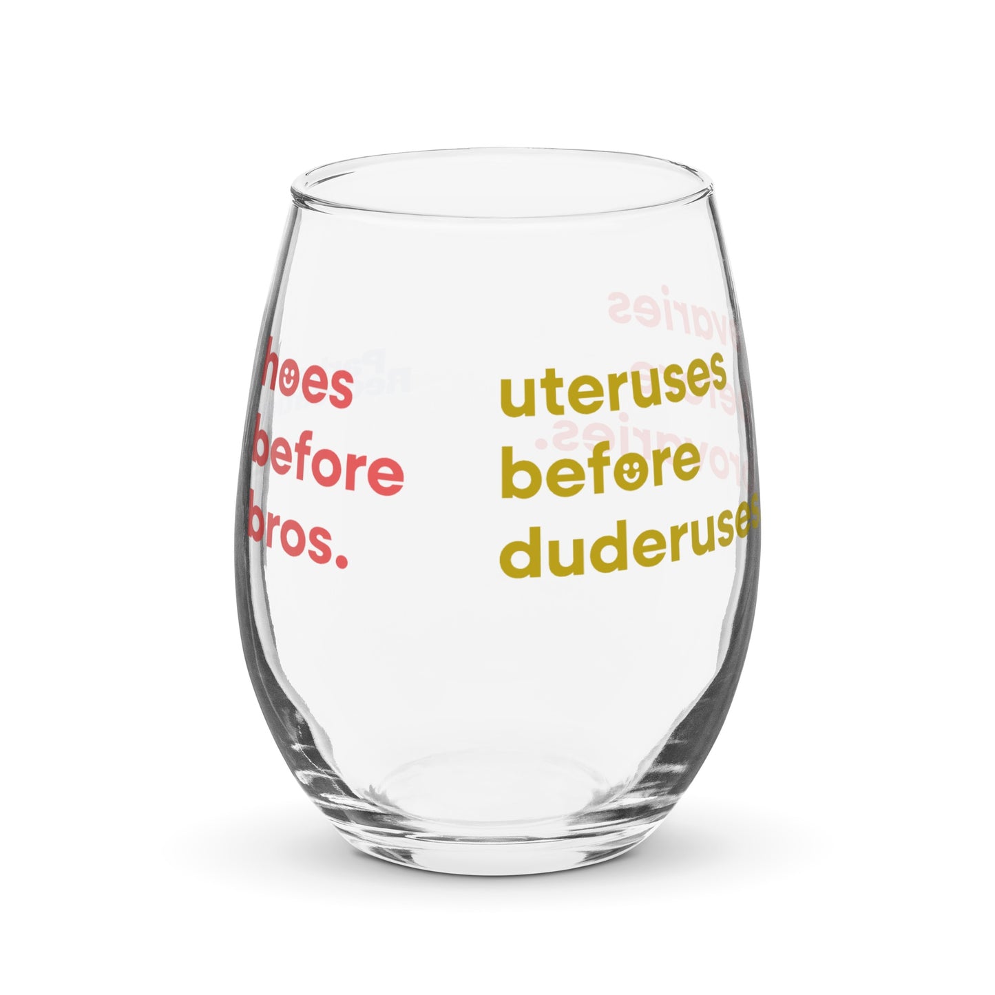 Parks and Recreation Hoes Before Bros Stemless Wine Glass