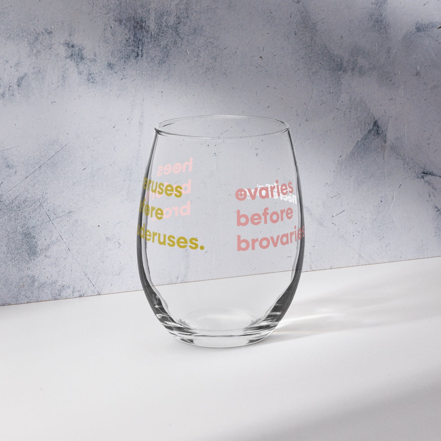 Parks and Recreation Hoes Before Bros Stemless Wine Glass