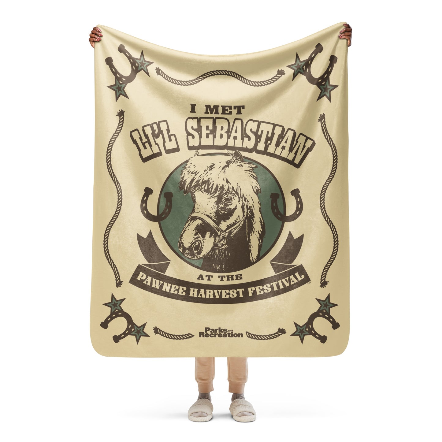 Parks and Recreation Li'l Sebastian Sherpa Blanket