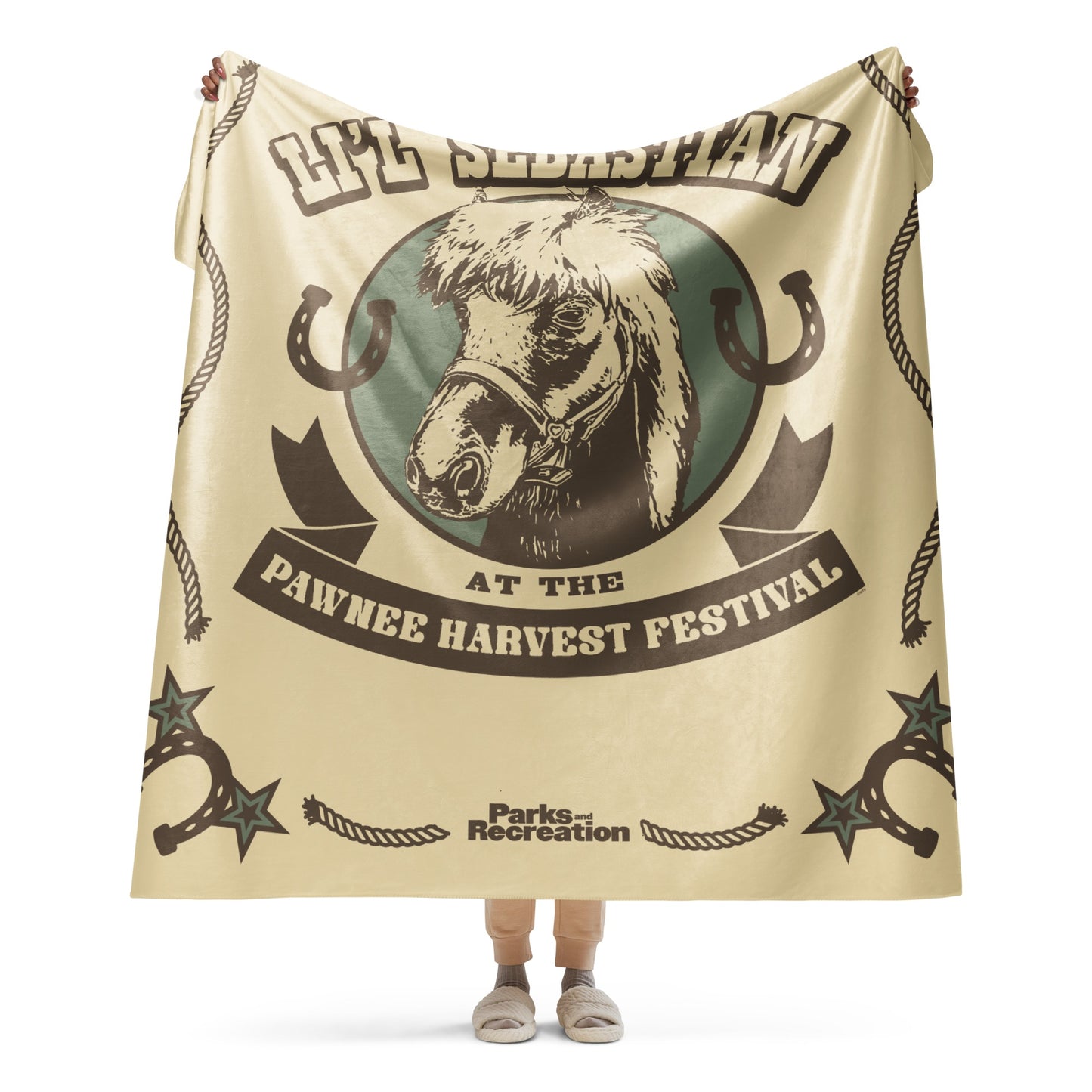 Parks and Recreation Li'l Sebastian Sherpa Blanket