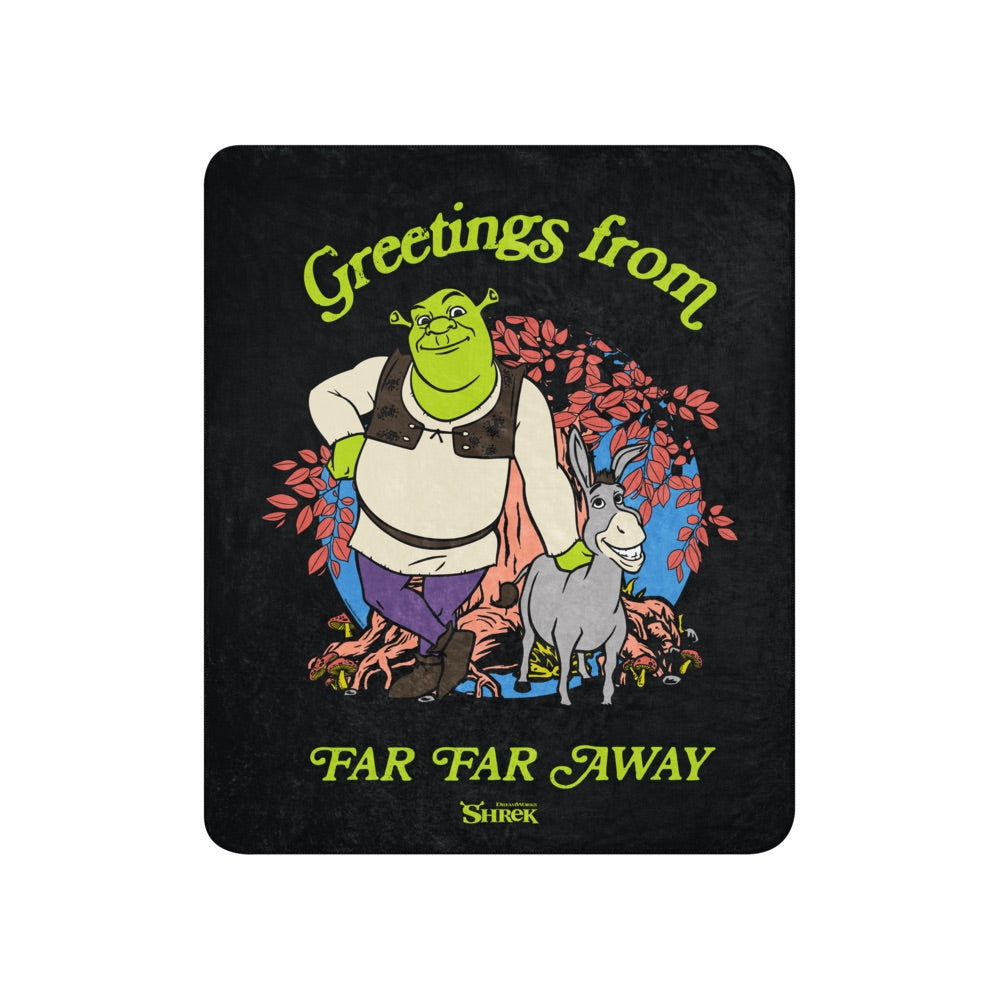 Shrek Greetings From Far Far Away Sherpa Blanket