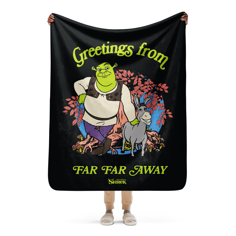 Shrek Greetings From Far Far Away Sherpa Blanket