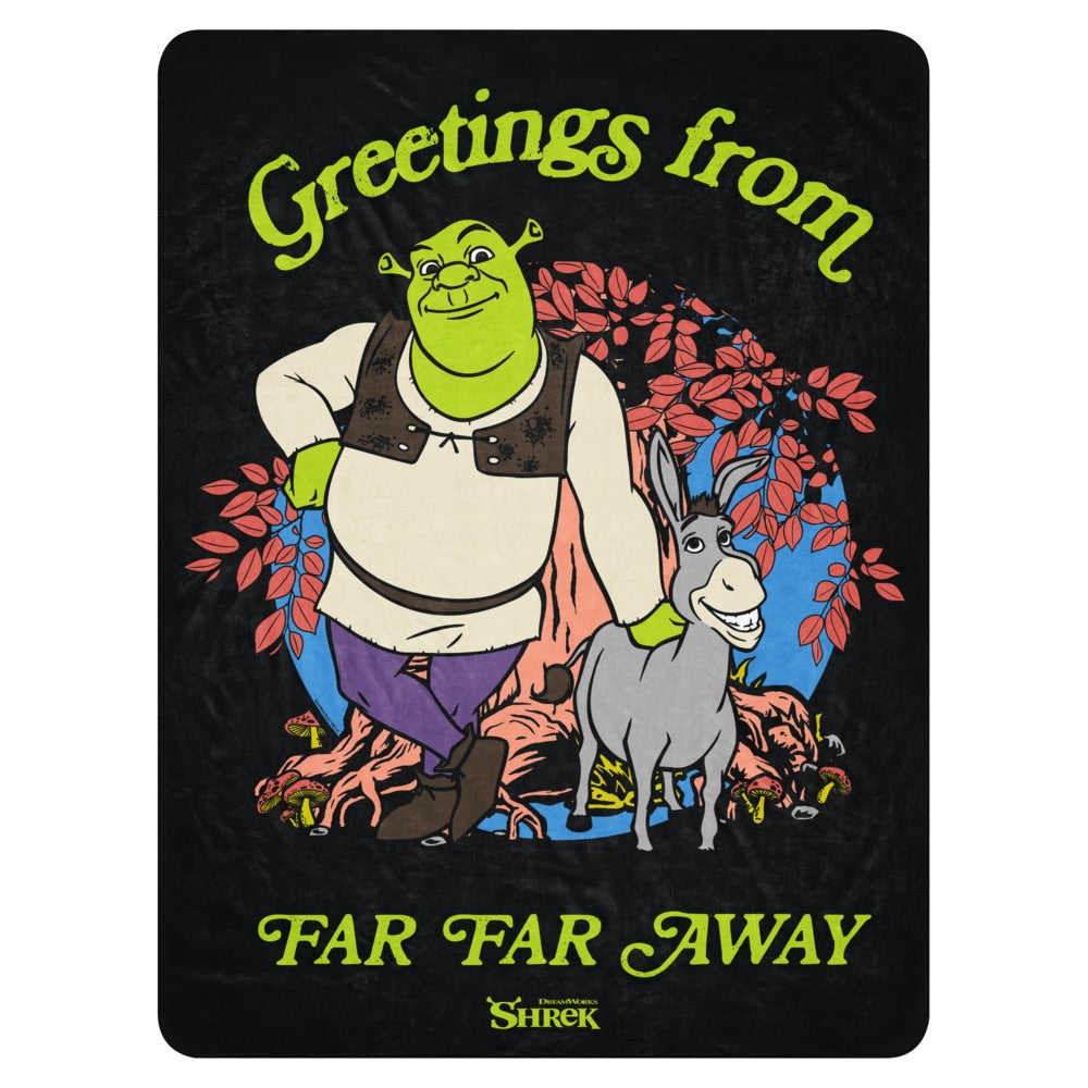 Shrek Greetings From Far Far Away Sherpa Blanket