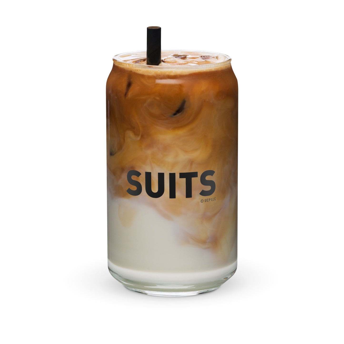 Suits Litt Up Can-Shaped Glass