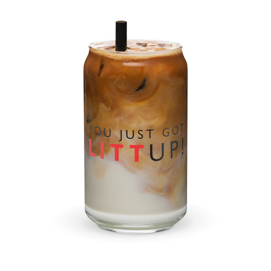 Suits Litt Up Can-Shaped Glass