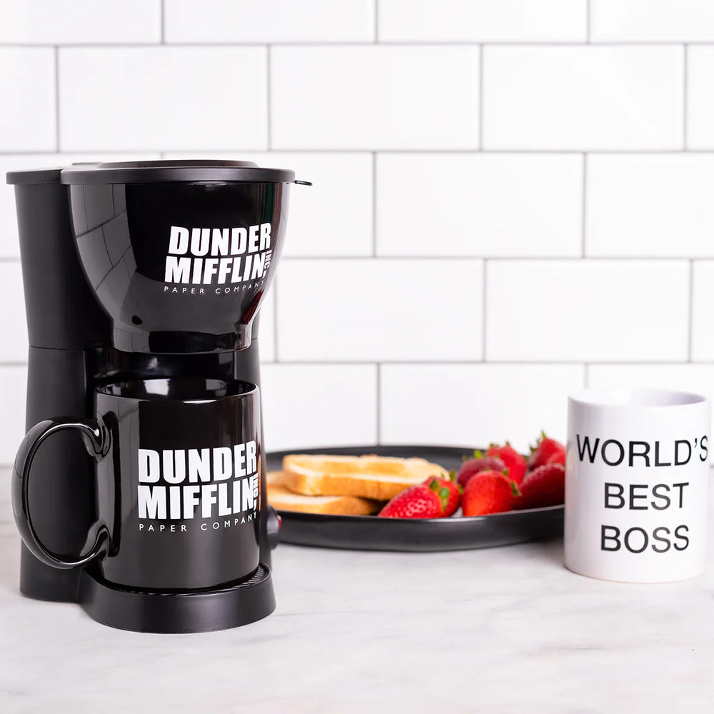 The Office Single Cup Coffee Maker with two Mugs