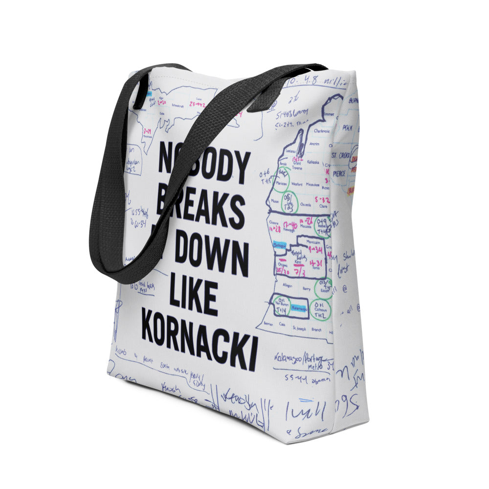 Tracking Kornacki Notes Tote Bag