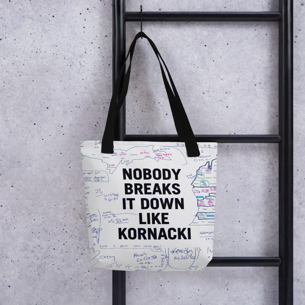 Tracking Kornacki Notes Tote Bag