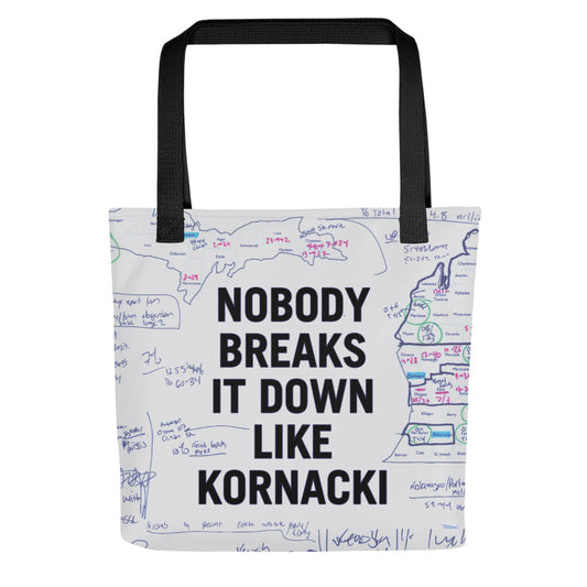 Tracking Kornacki Notes Tote Bag