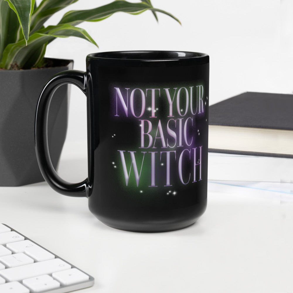 Wicked Not Your Basic Witch Black Mug