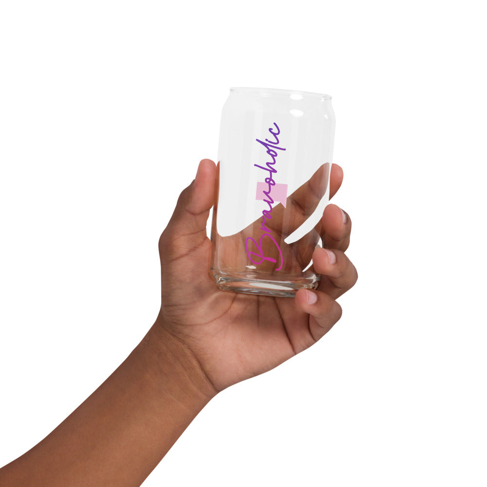 Bravoholic Script Can Shaped Glass