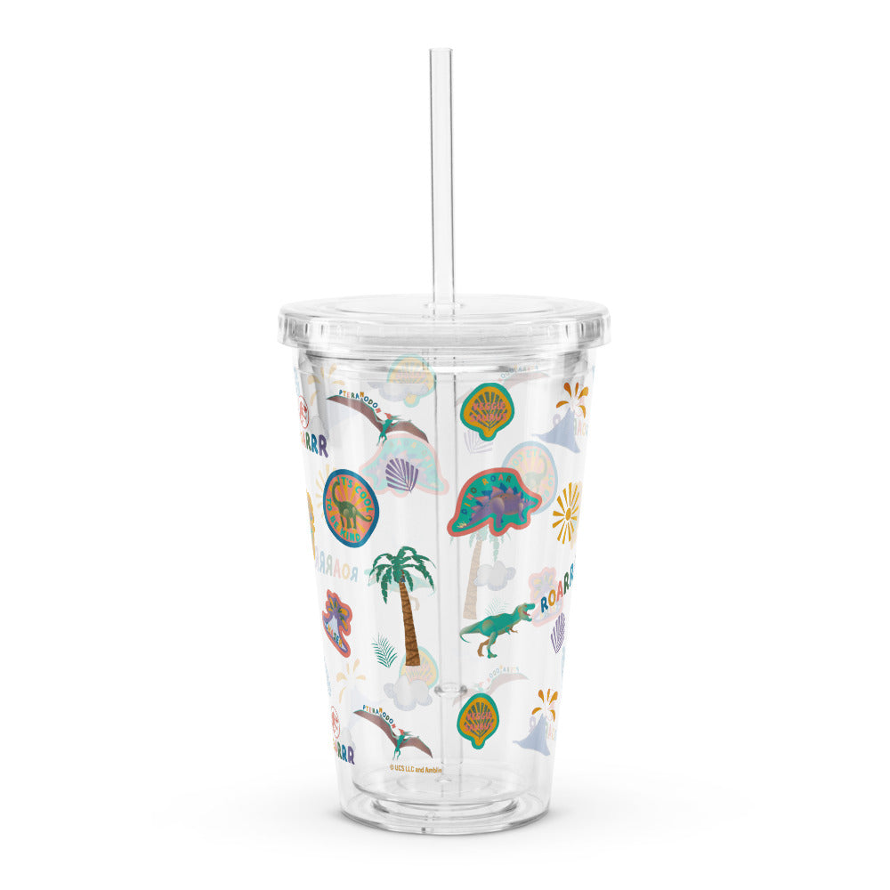 Jurassic Park Pattern Plastic Tumbler