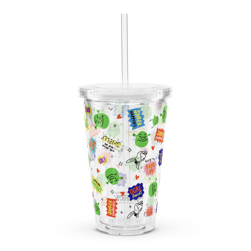 Shrek Pattern Plastic Tumbler