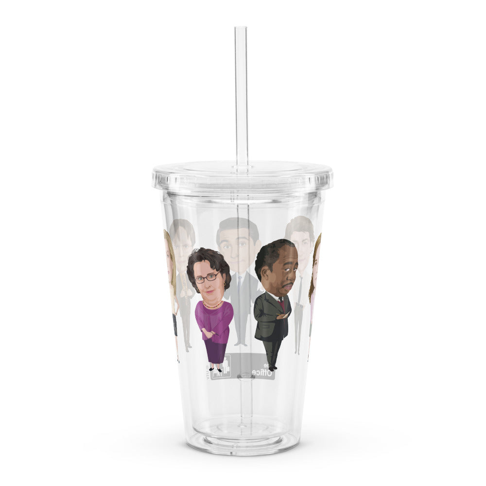 The Office Bobbleheads Clear Plastic Tumbler