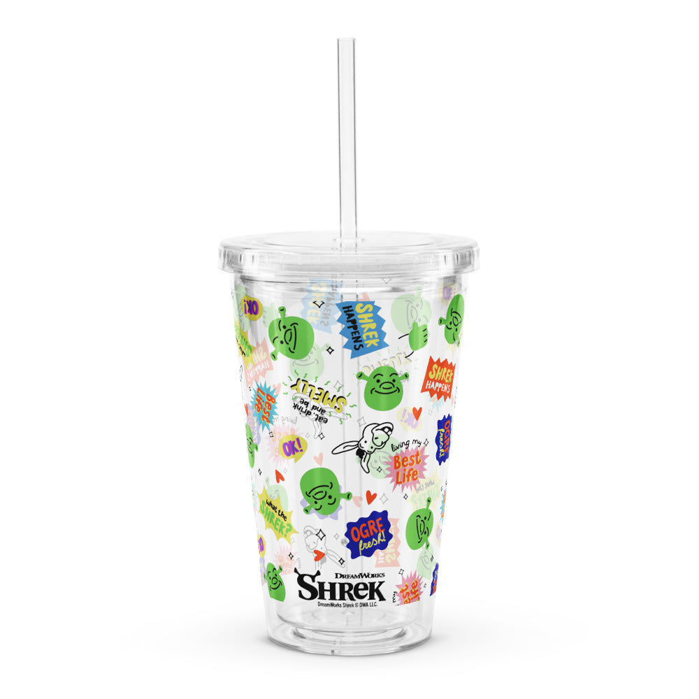 Shrek Pattern Plastic Tumbler