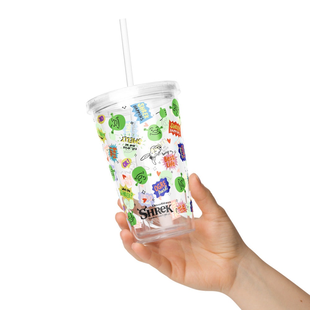 Shrek Pattern Plastic Tumbler