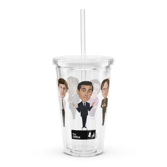 The Office Bobbleheads Clear Plastic Tumbler