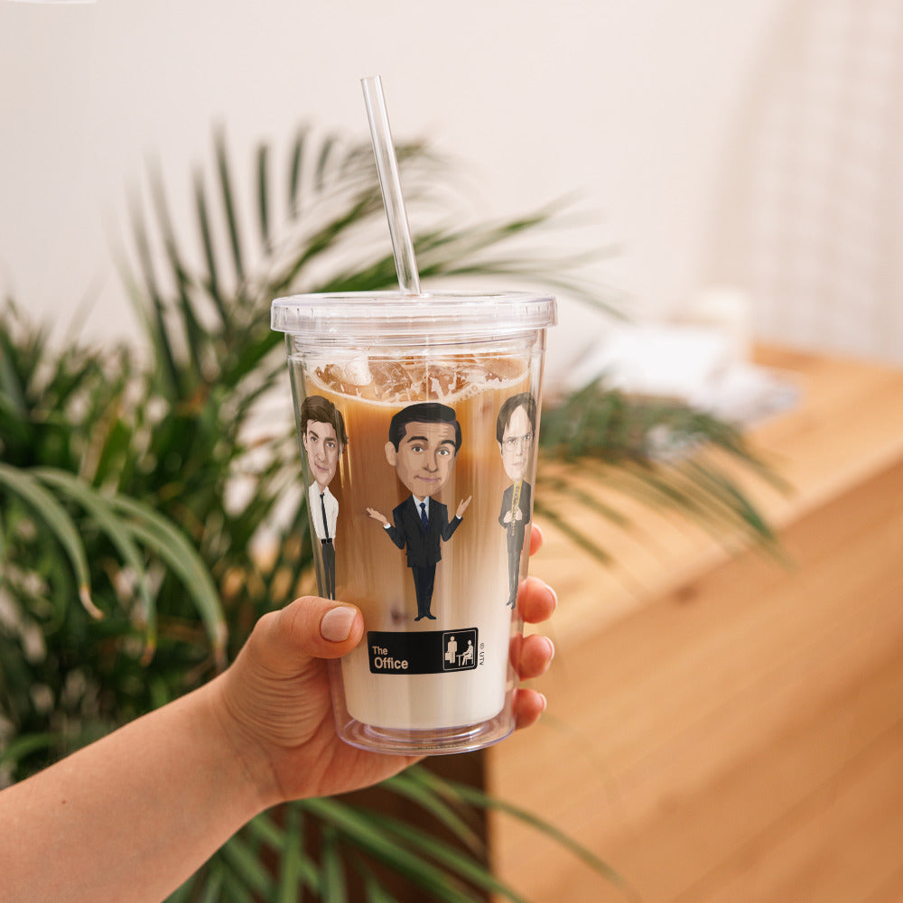 The Office Bobbleheads Clear Plastic Tumbler