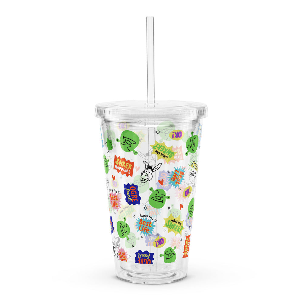 Shrek Pattern Plastic Tumbler