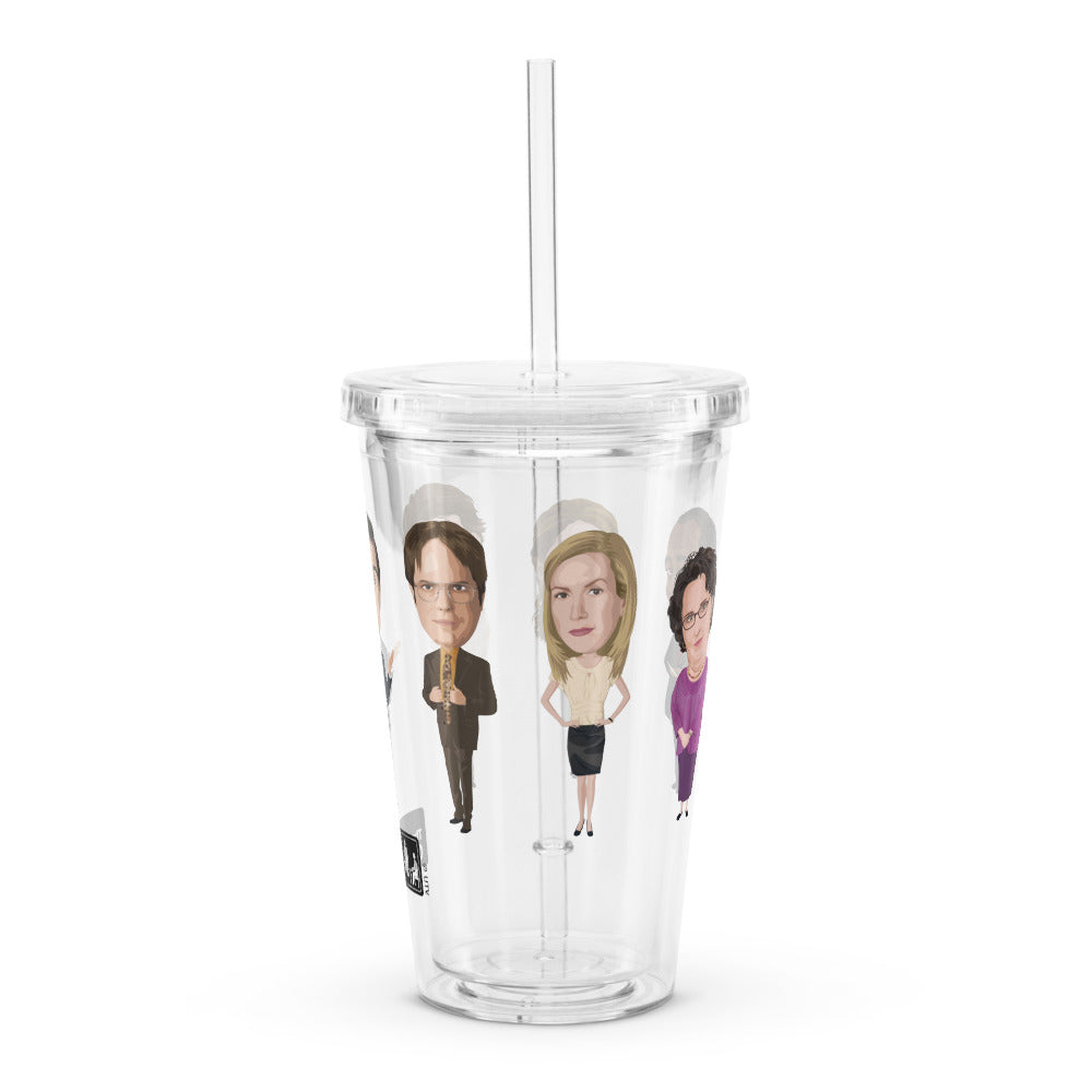 The Office Bobbleheads Clear Plastic Tumbler