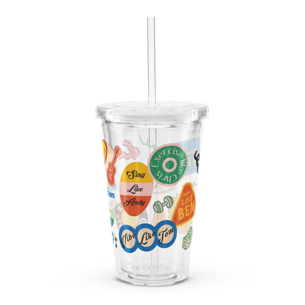 Parks & Recreation Characters Clear Plastic Tumbler