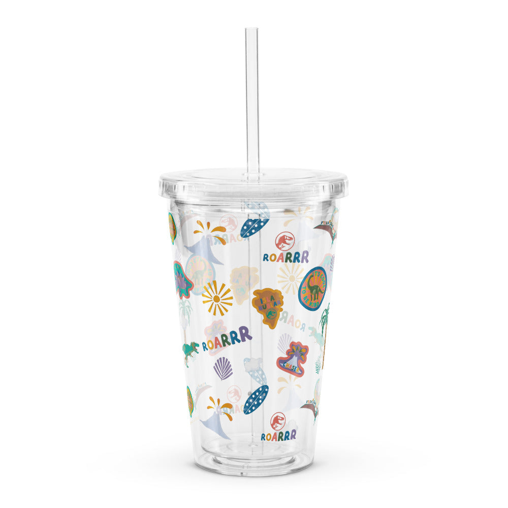 Jurassic Park Pattern Plastic Tumbler