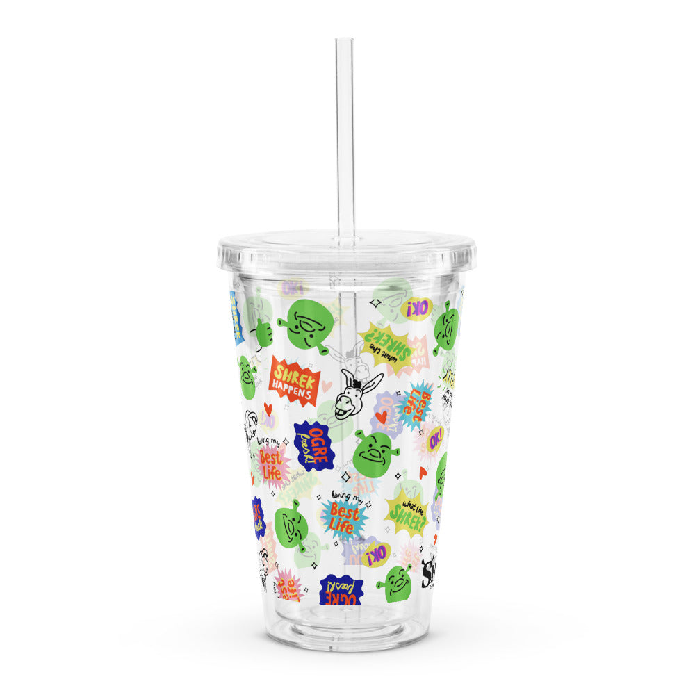 Shrek Pattern Plastic Tumbler