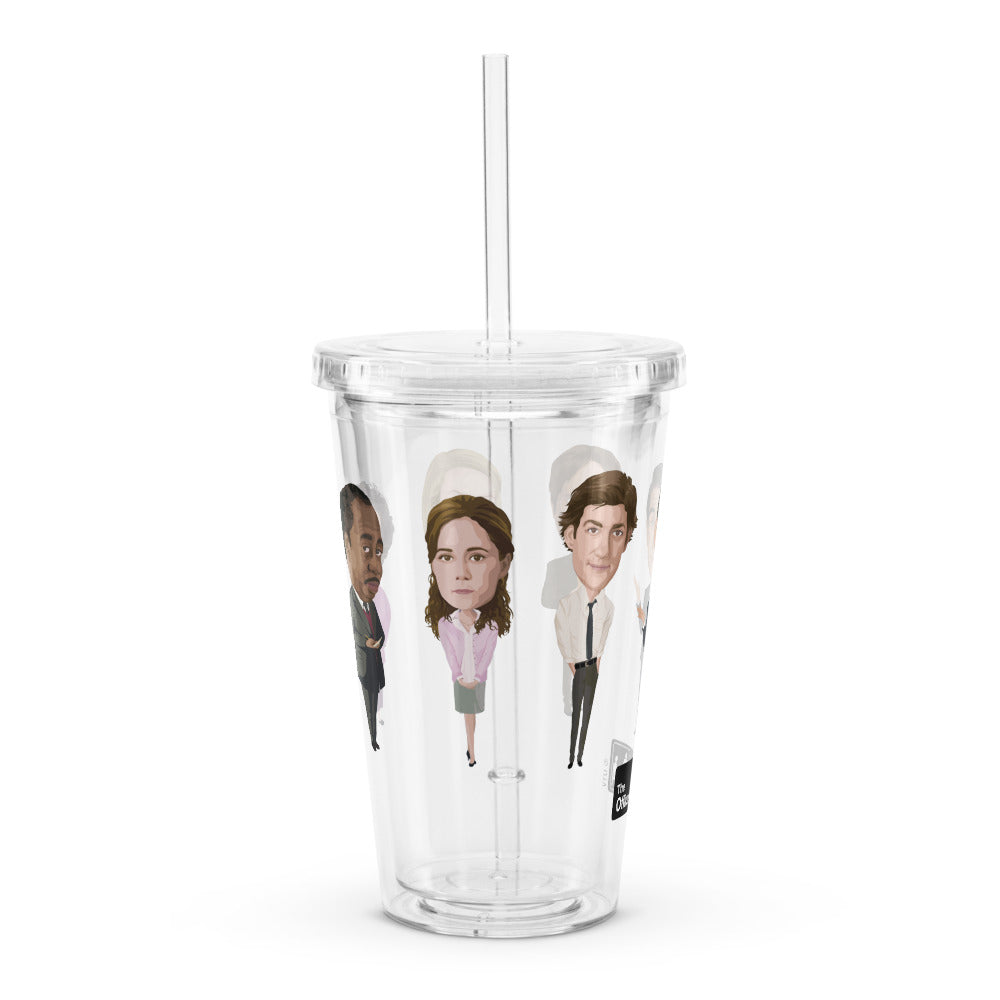 The Office Bobbleheads Clear Plastic Tumbler