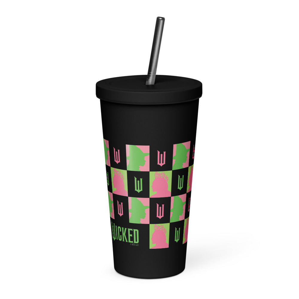 Wicked Elphaba & Glinda Check Insulated Tumbler