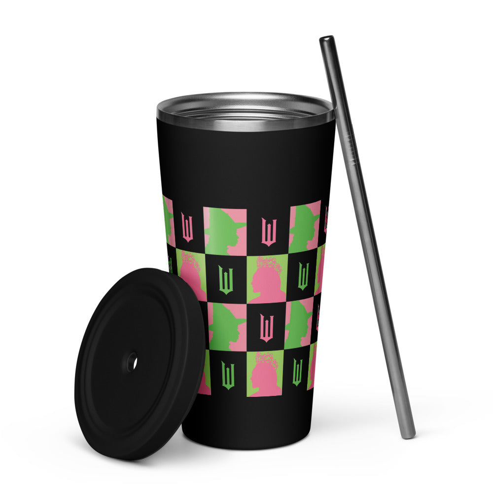 Wicked Elphaba & Glinda Check Insulated Tumbler