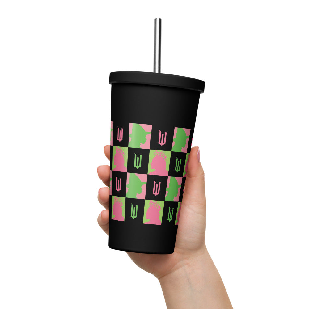 Wicked Elphaba & Glinda Check Insulated Tumbler