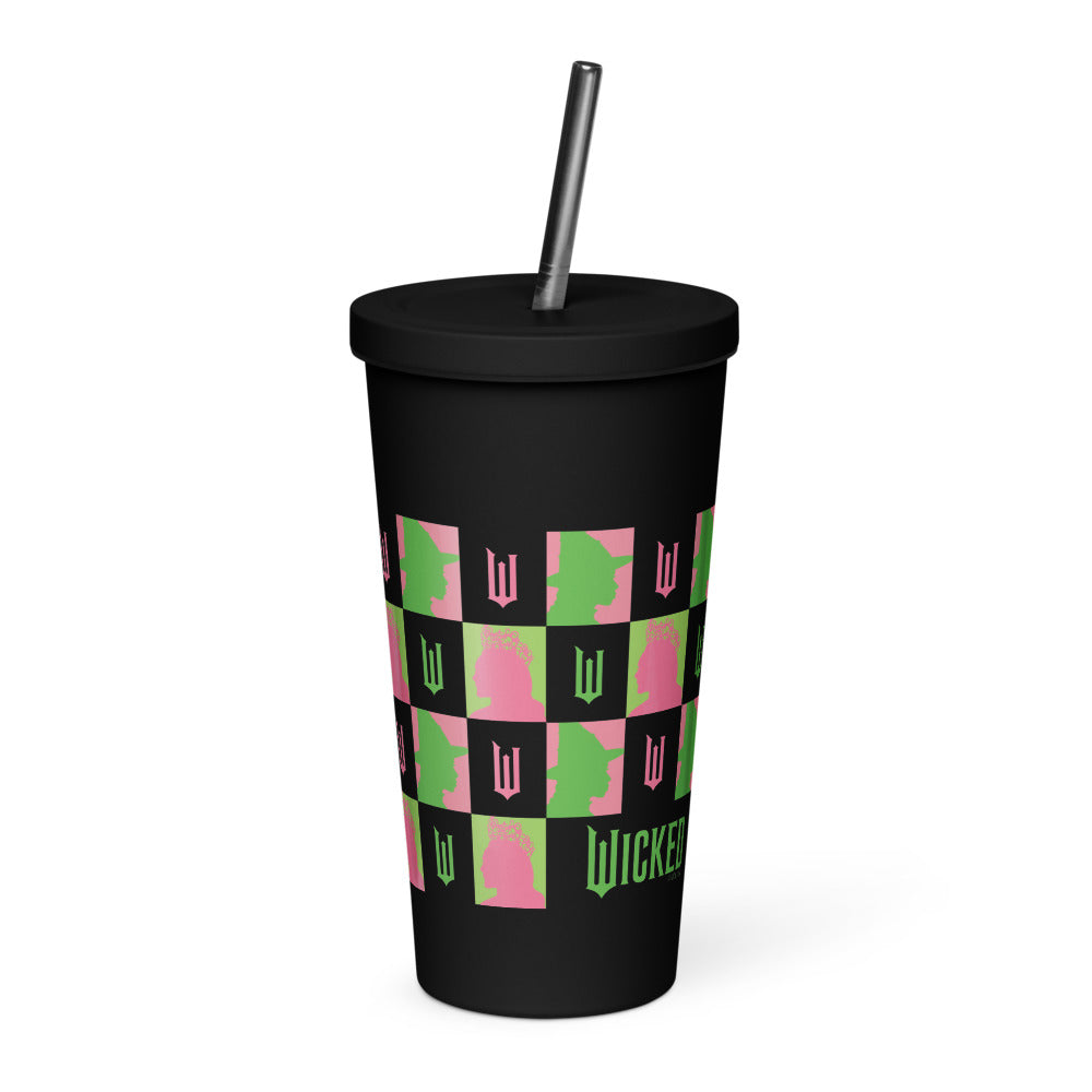 Wicked Elphaba & Glinda Check Insulated Tumbler