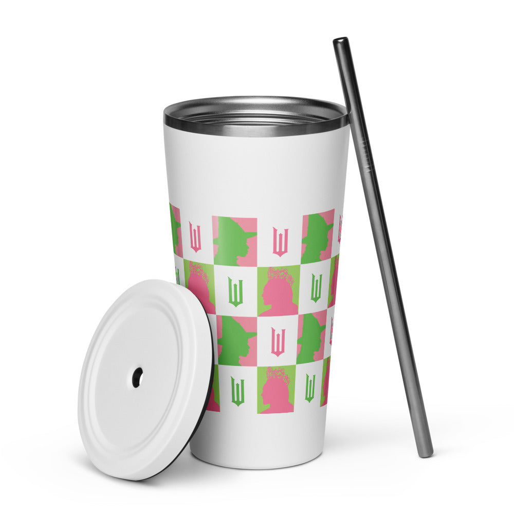 Wicked Elphaba & Glinda Check Insulated Tumbler