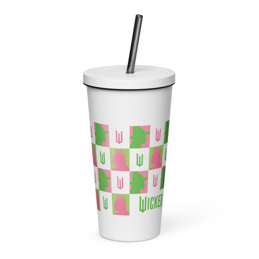 Wicked Elphaba & Glinda Check Insulated Tumbler